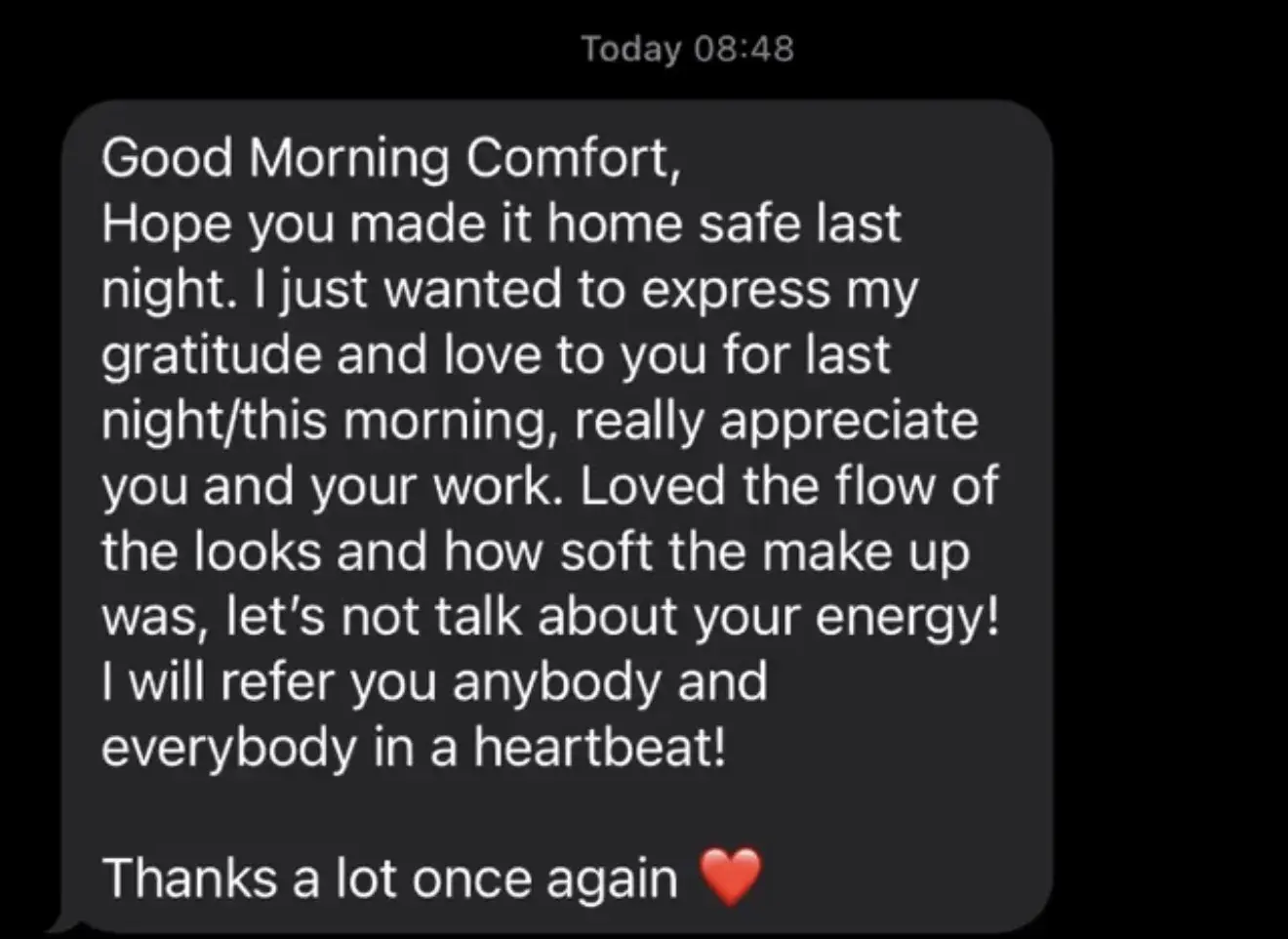Client testimonial